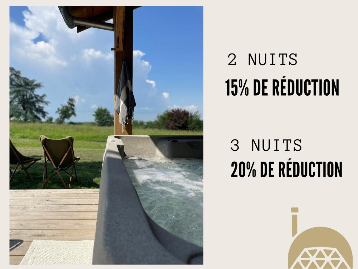 Dome Insolite Cedre Jacuzzi Et Petits Dejeuners Inclus Lagraulet-du-Gers Bagian luar foto